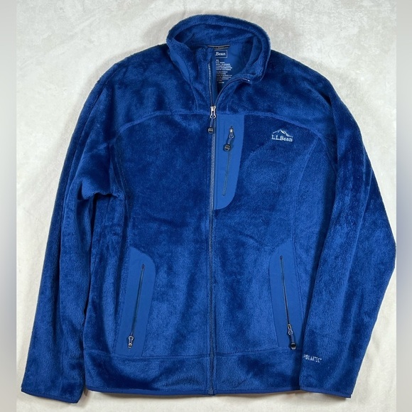 Men’s XL L.L. Bean Blue Sherpa Synchilla Fleece Full Zip Jacket EUC C25 - Picture 1 of 11